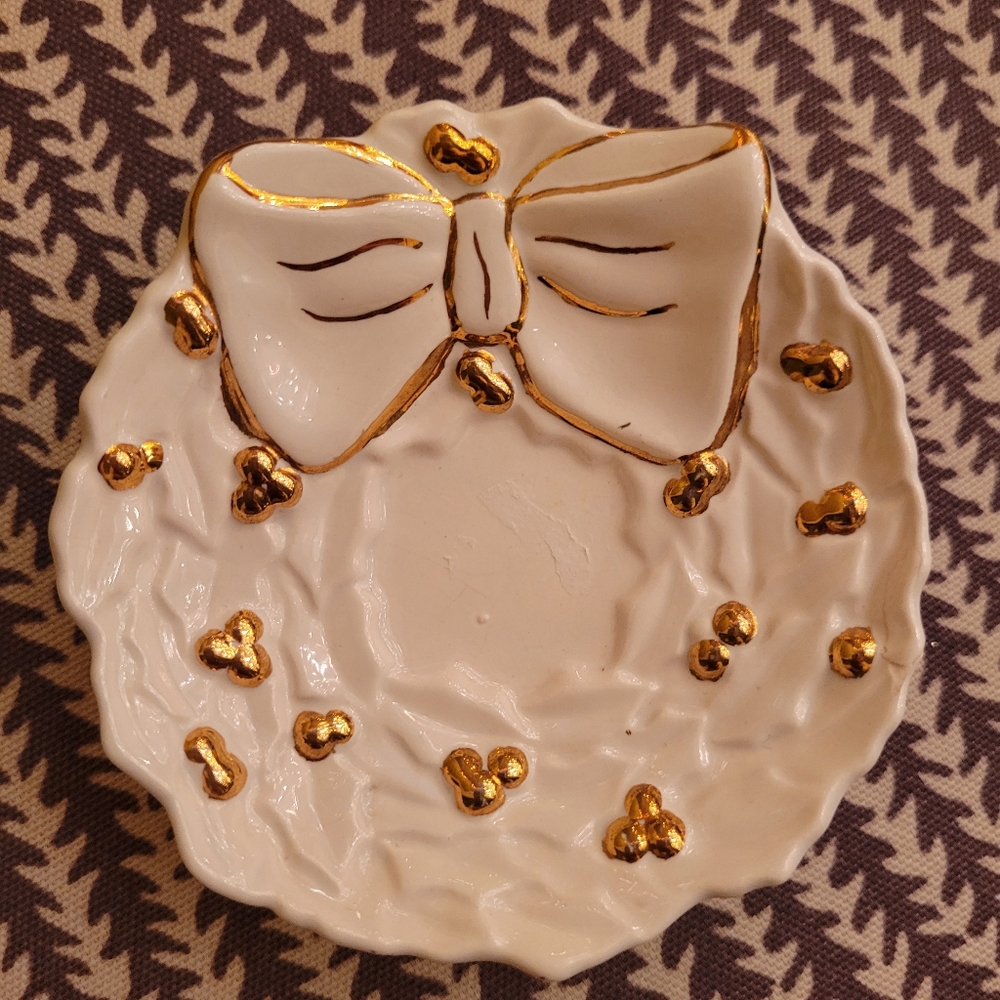 Duo of Vintage Wreath Trinket Dishes ~ 1960s Hobbyist ~ Candle Holder Trinkets - Picture 8 of 16